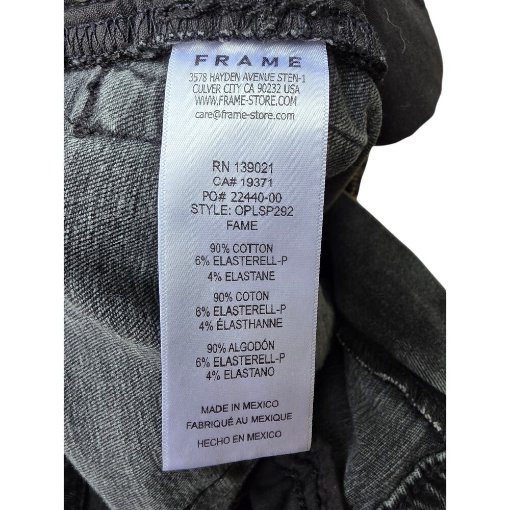​FRAME Le Slim Palazzo High-Rise Wide-Leg Jeans in FAME / Faded Black - Size 24 - Picture 5 of 10